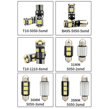 23 Pcs/Conjunto de Lâmpadas de LED luzes do Interior do Carro Tecto em Cúpula Decoração Instrumento Luzes de Leitura Tronco Lâmpadas da Placa de Licença