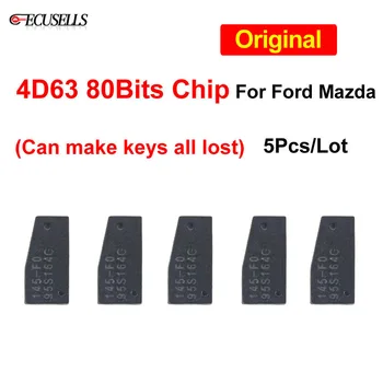 5Pcs/Lote Original de Alta Qualidade 4D63 80bit Chip Chave do Carro Chip 4D 63 80 Bits do Chip para a Ford e Para a Mazda Pode Fazer Chaves de Todos Perdidos