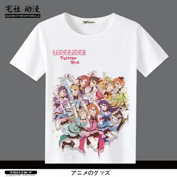 Amor Ao Vivo! Yazawa Niko Rin Hoshizora Kotori Minami T-shirt de Manga Curta Anime Periférica Mundo 2D Roupas anime camisa Homens Mulheres