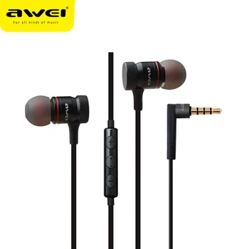 Awei ES-70TY com Fios de Fone de ouvido Fones de ouvido fones de ouvido Estéreo Com Microfone de Metal No Ouvido Super Bass Fone de ouvido Para iphone Samsung Xiaomi