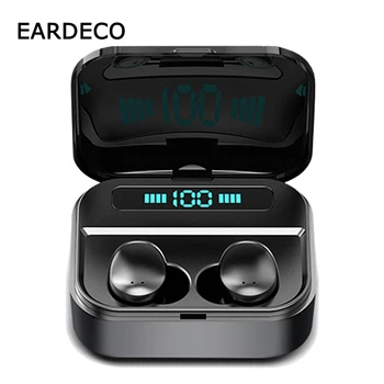EARDECO 2200mAh TWS Fones de ouvido sem Fio IPX7 Fone de ouvido Bluetooth Fones De Ouvido 6D Fone de ouvido Estéreo com Microfone sem Fio Fone de ouvido