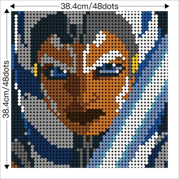Estrela Brinquedos Guerras Série Fêmea Heróis Ahsokaed Pixel Arte musiva(48X48) Moc Blocos de Construção pano de Fundo Pintado de Decoração DIY Brinquedos