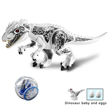 Jurássica Dinossauro Figuras do Mundo do Bloco de Tiranossauros T-Rex Giroscópico cabine de Blocos de Construção Tijolos adequado de Dinossauro Para o Menino Menina