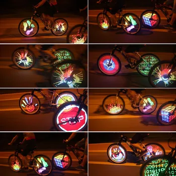LIXADA Bicicleta de Roda de Bicicleta Luz 128 RGB LEDs Resistente à Água, Anti-choque Falou Leve Mudança de Cor Programável Luz de Moto