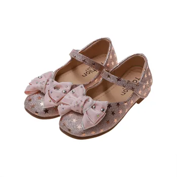 Primavera, Outono de Sapatos de Crianças Meninas Strass princesa sapatos Para Casamentos E Festa de chaussure fille preto rosa Prata 3-15Year de Idade
