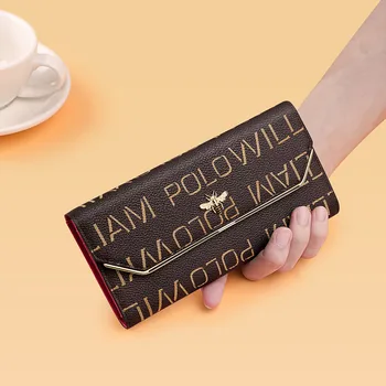 WilliamPolo marca de luxo longo de moeda na bolsa de borla design de embreagem saco de dinheiro cartão de crédito