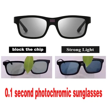 0,1 Segundo fotossensíveis Óculos de sol Polarizados Homens Descoloração Óculos Anti-Brilho UV400 Óculos de Sol Óculos de Condução Oculos