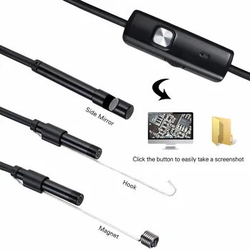 1/2/5M 5.5 mm 6 LED USB Endoscópio Câmera da Inspeção da Serpente IP67 Impermeável Para Telemóvel PC Android Boroscópio Câmera Com led 6pcs