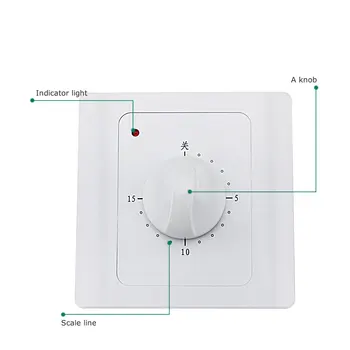 1-30min Mecânico Temporizador Interruptor Elétrico de Tempo Digital Plug Botão de Controlo Botão de Switch AC 220V 10A 85x85x70mm