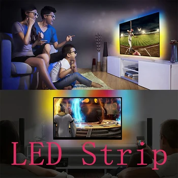 1-5M Colorido LED Strip TV PC Sonho de Ecrã USB 5V 60 Tiras de LED DIY luz de fundo de Tira Decorativa Casa Decoração do Natal Luzes