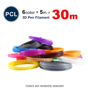 1,75 Mm de Filamentos contínuos de 6 Cores 3D Impressas em 3D Caneta de Plástico Impressora 3D PLA Filamento 3D Canetas de Segurança Ambiental