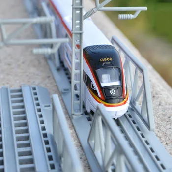 1:87 escala fundido cidade de veículo de metal modelo Magnético ligação ferroviária de Alta velocidade ferroviária de puxar para trás a liga de brinquedos com luz e som