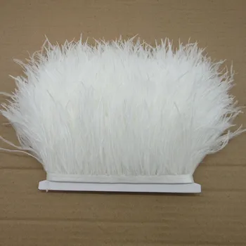 10 m 10-15CM de plumas de Avestruz acabamentos de saia/vestido preto de penas de avestruz fita DIY pena Para Artesanato Plumagem de Roupas