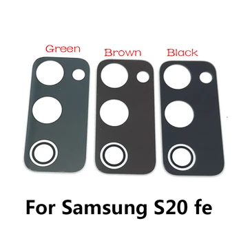 100 Pces Para o Samsung Galaxy S10 S10e S20 Mais S20 Ultra S20 fe A21s A70s M31s de Volta Câmera Traseira Lente de Vidro Com Adesivo