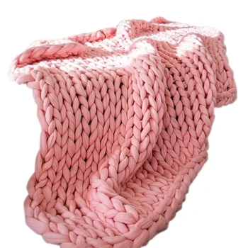 100X120cm Nova Quentes Artesanal Tricotar Chunky Cobertor Grosso Linha de Cama, Decoração