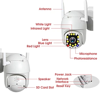 1080P Câmera de Segurança da Cor Completa da Visão Nocturna Câmera IP Inteligente IP66 Waterproof Movimento Detectar Audio em Dois sentidos do CCTV Monitor