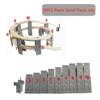 10PCS Espiral de Plástico Faixas de trilho de Trem Ferroviário Acessórios Faixa Ponte Cais de Madeira Faixas de ajuste de Thom Comboios