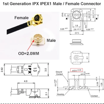 10PCS U. fl IPX IPEX1 Fêmea para IPEX1 Tomada Fêmea Antena WIFI Extensão de Cabo Coaxial do RF RF1.13 Antena para Roteador 3g 4g Modem