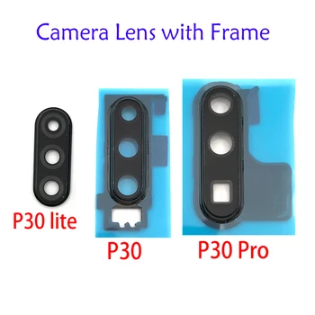 10Pcs/Lot, Câmera Traseira de Vidro Lente da Câmera Traseira Tampa de Vidro do Frame Para Huawei P30 / P30 Pro / P30 Lite