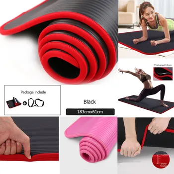 10mm Tapete de Yoga 183*61cm NRB antiderrapante Travesseiro Tapete Para Homens Mulheres Fitness Insípido Ginásio Exercício Almofadas de Pilates, Yoga Mat Bag#40 #rm