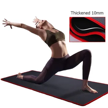 10mm Tapete de Yoga 183*61cm NRB antiderrapante Travesseiro Tapete Para Homens Mulheres Fitness Insípido Ginásio Exercício Almofadas de Pilates, Yoga Mat Bag#40 #rm