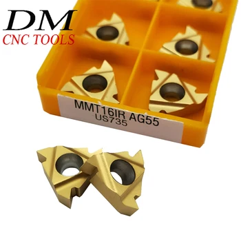 10pcs MMT16IR AG55 US735 CNC rosca de metal duro, lâmina de metal girando ferramenta máquinas-ferramenta máquinas-ferramenta CNC