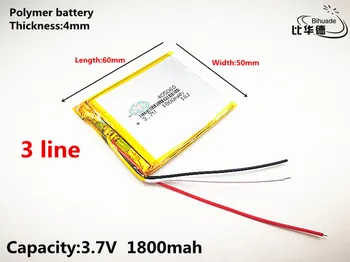 10pcs/lot 3 linha de Qulity Bom 3,7 V,1800mAH,405060 de Polímero de lítio ion / Li-íon da bateria para o BRINQUEDO,BANCO de POTÊNCIA,GPS,mp3,mp4