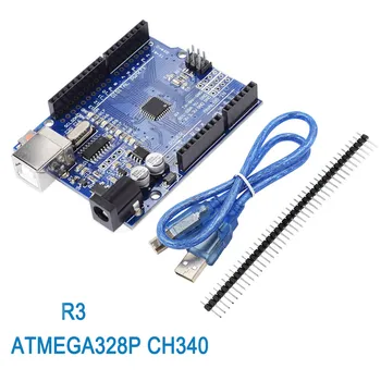 10pcs para UNO R3 Conselho de Desenvolvimento ATmega328P CH340 CH340G para o Arduino e R3 Com Reta Pin Header