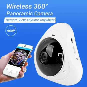 1280*960 HD Fisheye de 360 Graus Panorâmicas Câmara HD sem Fios VR Panorama HD da câmera do IP de P2P Interior Cam de Segurança wi-Fi Câmera