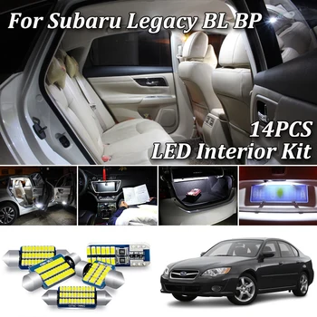 14Pcs Canbus Interior do DIODO emissor de Luz Para Subaru Legacy 4 B4 BL5 BP BP5 Sedan Wagon Interior do DIODO emissor de Luz da placa de Licença (2004-2009)
