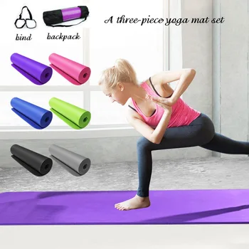183*61*1cm Tapete de Yoga com 10MM de Espessura antiderrapante Respirar Elástico Durável Interior Exercício de Fitness com Espessura de Espuma de EVA Tapetes de Yoga