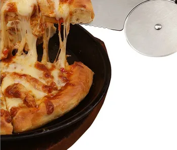 1PC Criativo Caneladas Roda Pizza Faca de Aço Inoxidável Cortador de Pizza Folhada Segmentação de dados, Ferramentas de Cozinha LB 053