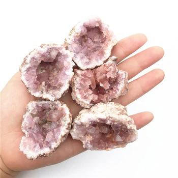 1PC Naturais Argentina cor-de-Rosa Geodo de Ametista Cristal de Quartzo Cluster de Reiki de Cura de Cristal de Decoração de Casa de Pedras Naturais e Minerais