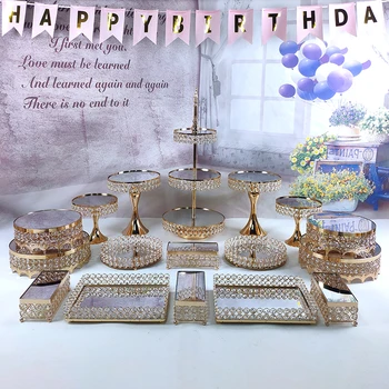 1PCS bolo ficar Casamento, Display de cristal cupcake bandeja de bolo de ferramentas, decoração de mesa de sobremesa de decoração de festa de fornecedores