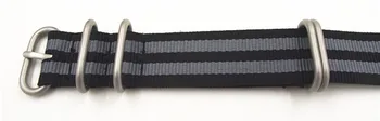 1PCS de 18mm 20mm 22mm 24mm otan tiras de Jateamento de Esferas de Aço Inoxidável pesado polonês dull cinta de nylon pulseiras pulseiras de relógio -NS0112