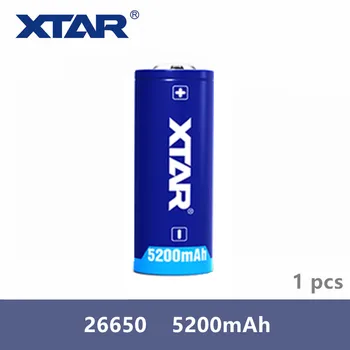 1Pcs Xtar Recarregável 26650 5200mAh 3.7 V bateria protegido por lanternas Compatível com MC1 MC2 PB2 VC2 VC4 SV2 carregador