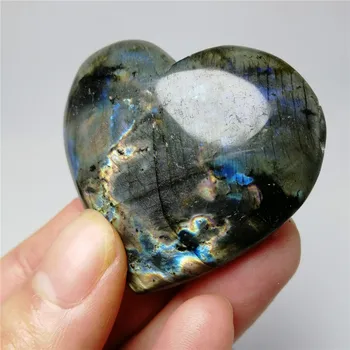 1pc 2-5cm 2020 encantador produto natural colorido labradorite coração natural cristal de quartzo coração de amor para o dia dos namorados presente