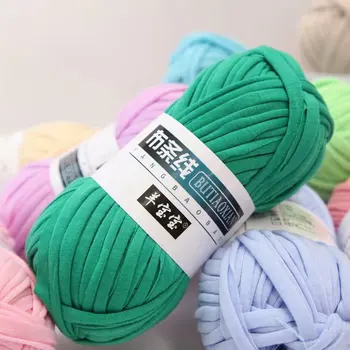 1pc Colorido DIY de Crochê Tecido de Fios de Lado, Acenou com Cesta de Tapetes de Algodão, Fio de Lã Muito