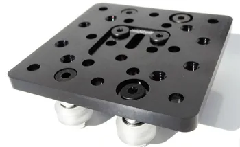 1pcs de Alumínio Anodizado Preto C-Viga de Pórtico conjunto de Placa com mini v-slot de rodas anti-jogo porca para C-Feixe de máquina CNC de peças
