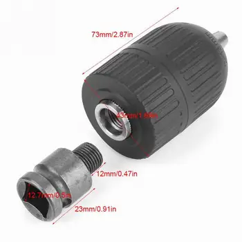 2-13mm 1/2-20UNF com 12 Mandril Adaptador de Auto-bloqueio Sem Broca Elétrica do Mandril para a Chave de Impacto de Ferramentas de Conversão de Conjunto de Titular