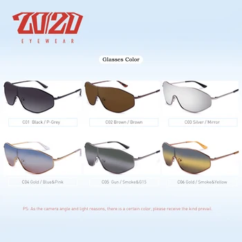 20/20 Nova Chegada Vintage da Marca Liga de Óculos de sol Polarizados Homens Gradiente Oversize Lente Para as Mulheres de Design AK17157