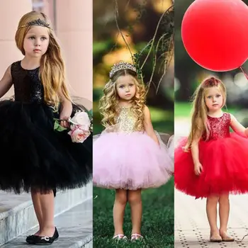 2018 Lantejoulas Vestido De Meninas Verão Criança Criança Vestido De Bebê Crianças Vestido Da Menina De Flor Tutu De Vestido De Festa Sem Costas Vestidos Bonitos