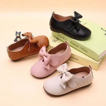 2018 Sapatos De Crianças Para O Bebê Meninas Sapatos Para As Crianças Arco Princesa Sapatos Televisão Menina Da Escola Sapato Preto De Meninas Bebê De 2 Anos 21-30 Tamanho