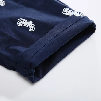 2018 Verão Criança Moda infantil Cintura Elástica Motocicleta de Impressão Azul Marinho de Algodão Cáqui Esporte Futebol basquete Baby Boy Shorts