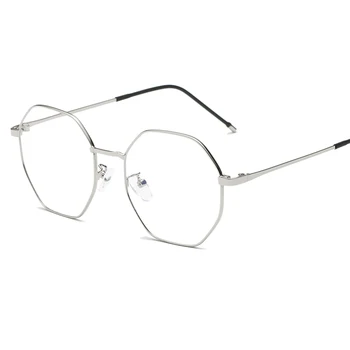 2018 novo Escudo metálico armações de óculos Mulheres do sexo feminino Lazer glassesClear Lente de armações de Óculos da moda de óculos de Leitura