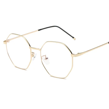 2018 novo Escudo metálico armações de óculos Mulheres do sexo feminino Lazer glassesClear Lente de armações de Óculos da moda de óculos de Leitura