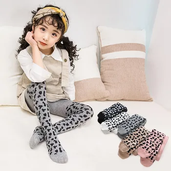 2019 Meninas Novas Leopard-Calça Meninas Crianças de Outono/Inverno a meia-Calça de Algodão Meninas crianças Meias de Criança de meia-Calça meia-Calça de Crianças