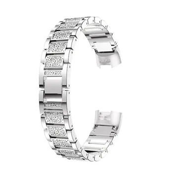 2019 fitness bracelete pulseiras Para o Fitbit Carga 3 Pulseira de Aço Inoxidável de Diamante Substituição de dispositivos portáteis relogios