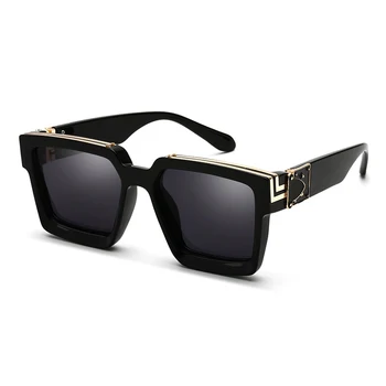 2020 Clássico da Moda de Luxo, o Design da Marca Oversized Quadrado Óculos de sol das Mulheres os Homens Escudo Grande Quadro ins de Óculos de Sol Para mulheres UV400
