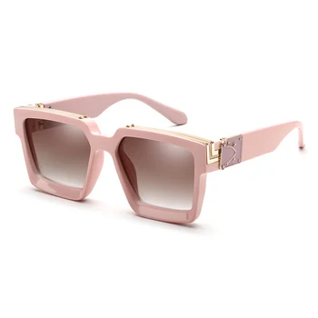2020 Clássico da Moda de Luxo, o Design da Marca Oversized Quadrado Óculos de sol das Mulheres os Homens Escudo Grande Quadro ins de Óculos de Sol Para mulheres UV400